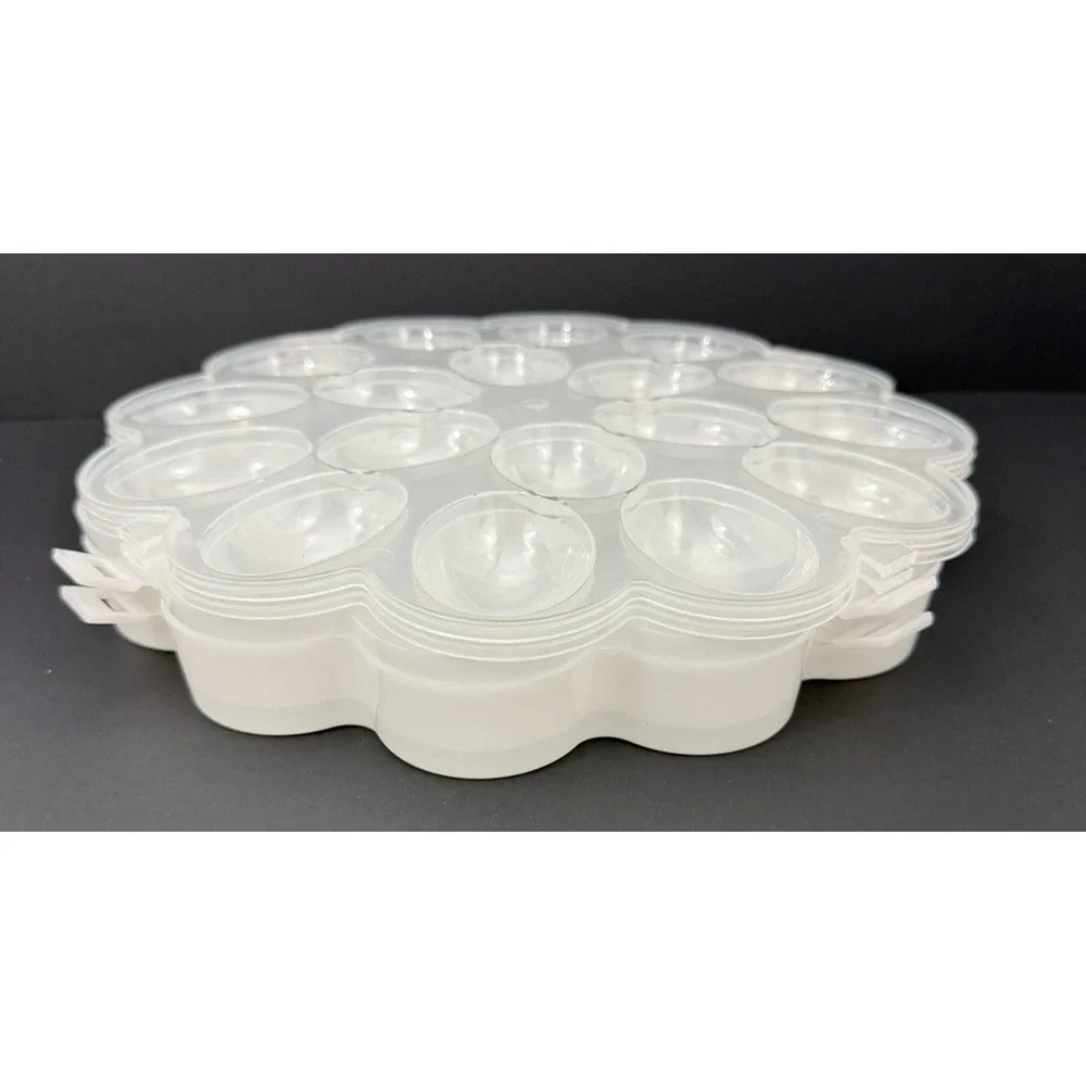 Deviled Egg Trays with Snap on Lids Holds 18 Eggs Each Lot of 2 Trays